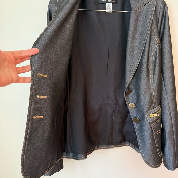 Y2K Cache Contour Collection Dark Gray Tailored Blazer Jacket & Pants Suit Sz 6 - Picture 5 of 16